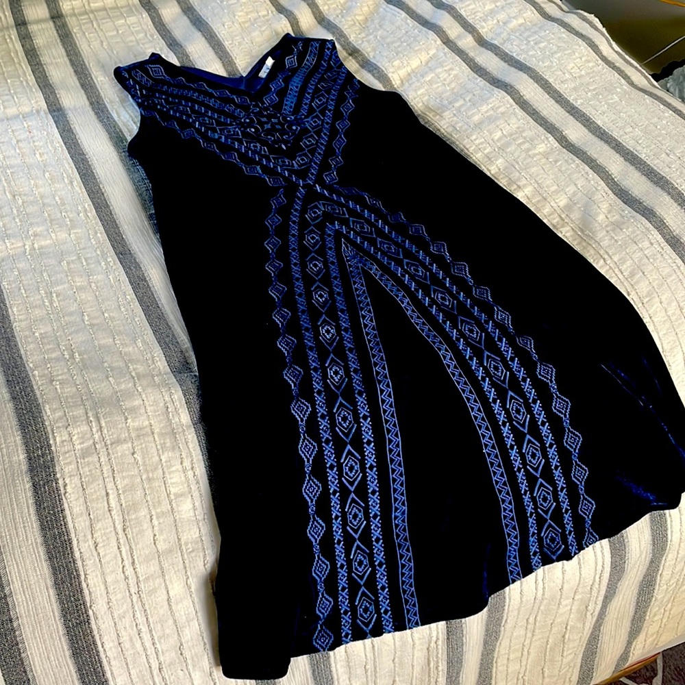 Velvet blue dress from Stitch Fix box
